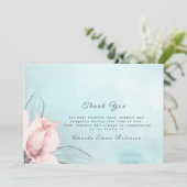 赤面エレガントピンクローズアンドブルーサンキューカード サンキューカード (スタンド正面)