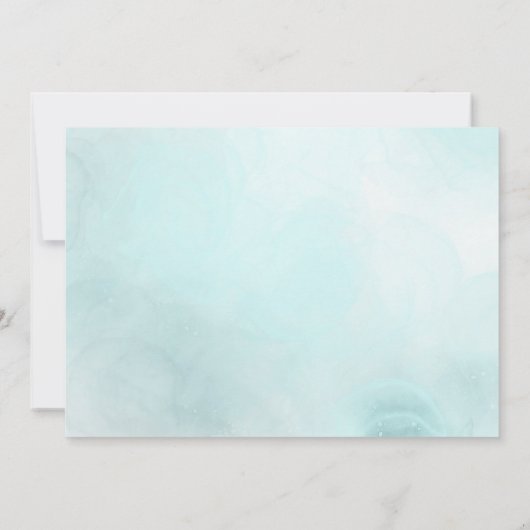 赤面エレガントピンクローズアンドブルーサンキューカード サンキューカード (裏面)