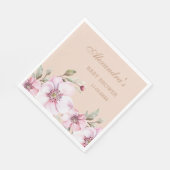 赤面エレガントピンクローズフローラベビーシャワー スタンダードランチョンナプキン (角)