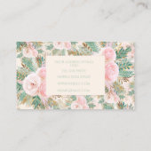 赤面エレガントピンクローズフローラミントゴールデン葉 名刺 (裏面)