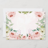 赤面エレガントピンクローズフローラ写真バプテスマ 招待状 (裏面)