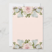 赤面エレガントピンクローズングリーンリーバースデーパーティー 招待状 (裏面)