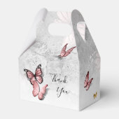 赤面エレガントピンクローズ金ゴールド蝶テンプレート フェイバーボックス (裏面サイド)