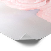 赤面エレガントピンクローズ4テーブル座席表 ポスター (角)