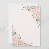 赤面エレガントピンクローゼスフローラグリーナリー結婚ズ 招待状 (裏面)