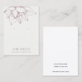 赤面エレガントピンクロータスシンプルイヤリング表示器 名刺 (正面/裏面)