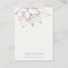 赤面エレガントピンクロータスシンプルイヤリング表示器 名刺
