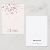 赤面エレガントピンクロータスシンプルイヤリング表示器 名刺 (正面/裏面)