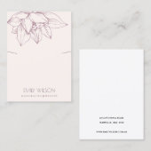 赤面エレガントピンクロータスシンプルネックレス表示器 名刺 (正面/裏面)