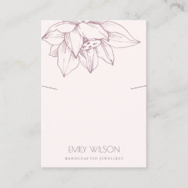 赤面エレガントピンクロータスシンプルネックレス表示器 名刺