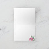 赤面エレガントピンク牡丹と金ゴールド緑ベビーSh サンキューカード (内部)