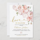 赤面エレガントピンク牡丹フローララブイン開花 招待状 (正面)