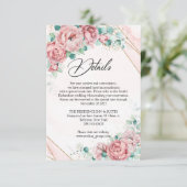 赤面エレガントピンク牡丹ユーカリ金ゴールド詳細 エンクロージャーカード (スタンド正面)