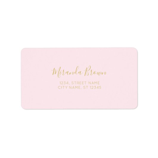 赤面エレガントピンク金ゴールドミニマリストクラッシシック ラベル (正面)