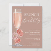 赤面エレガントピンク40th誕生日招待状 招待状 (正面)