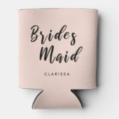 赤面エレガントピンク&ブラックの花嫁メイド 缶クーラー (正面)