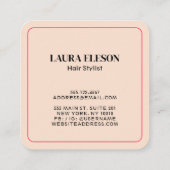 赤面エレガントピンク&ブラックバタフライウィメンズ美しい スクエア名刺 (裏面)