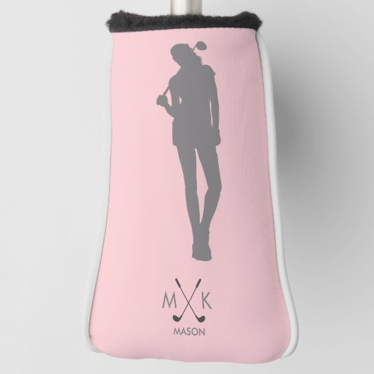 赤面エレガントピンク |レディ・モダンゴルファー ゴルフヘッドカバー (回転90)