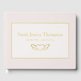 赤面エレガントピンク&金ゴールドお見舞い書 ゲストブック