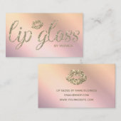 赤面エレガントピーチピンクリップグロス 名刺 (正面/裏面)