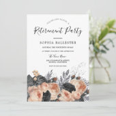 赤面エレガントピーチフラワーズリタイアメントパーティー 招待状 (スタンド正面)