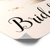 赤面エレガントピーチフローラケーキブライダルシャワー ポスター (角)