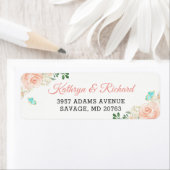 赤面エレガントピーチボタニック庭園の結婚式 ラベル (インサイチュ)