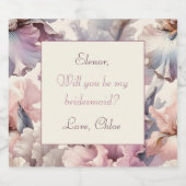 赤面エレガントフローラカスタムブリデスメイド提案 スパークリングワインラベル (シングルラベル)