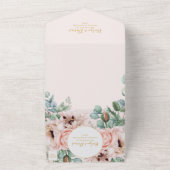 赤面エレガントフローラガーデン | Pastelシールと送信 オールインワン招待状 (外側)