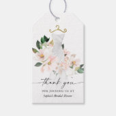 赤面エレガントフローラドレスブライダルシャワーの好意 ギフトタグ (正面)