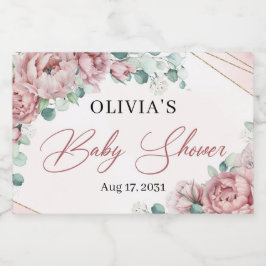 赤面エレガントフローラバラユーカリ金ゴールドフレームc スパークリングワインラベル