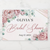 赤面エレガントフローラバラユーカリ金ゴールド枠 スパークリングワインラベル (シングルラベル)