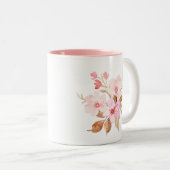 赤面エレガントフローラパーソナライズされたアンティギフトマグ ツートーンマグカップ (正面右)