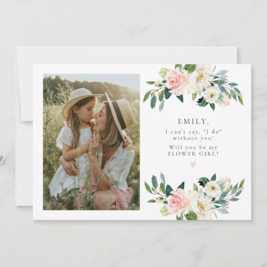 赤面エレガントフローラフォトフラワーガール提案 招待状 (正面)