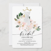赤面エレガントフローラブライダルシャワー招待カード 招待状 (正面)