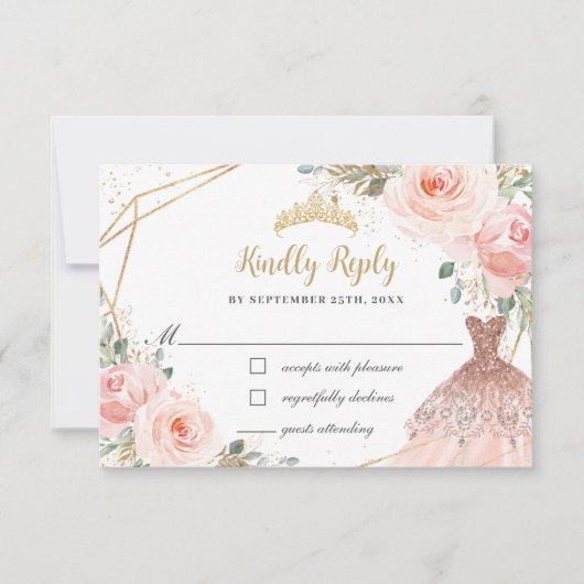 赤面エレガントフローラプリンセスグーンキンセアニラ 出欠カード (正面)