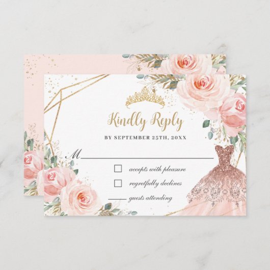 赤面エレガントフローラプリンセスグーンキンセアニラ 出欠カード (正面/裏面)