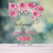 赤面エレガントフローラベビーシャワーウェルカム アクリルサイン (ニュートラル)