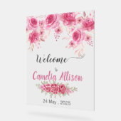 赤面エレガントフローラベビーシャワーウェルカム アクリルサイン (傾斜)
