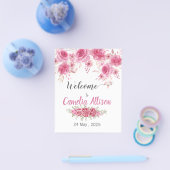 赤面エレガントフローラベビーシャワーウェルカム チラシ (シングル)