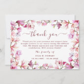 赤面エレガントフローラモダン葬式お礼 カード (正面)