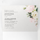 赤面エレガントフローラユーカリすべて結婚の 三つ折り招待状 (内部最初)
