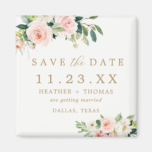 赤面エレガントフローラ日付マグネットの保存 マグネット (正面)