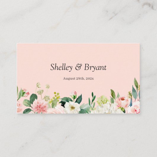 赤面エレガントフローラ結婚ギフト登録QRコード エンクロージャーカード (裏面)