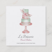 赤面エレガントフローラ結婚ケーキメーカーベーカリー スクエア名刺 (正面)