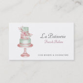 赤面エレガントフローラ結婚ケーキメーカーベーカリー 名刺 (正面)