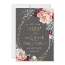 赤面エレガントブルゴーニュグレイ金ゴールド牡丹結婚ズ