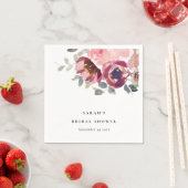 赤面エレガントブルゴーニュフローラ束ブライダルシャワー スタンダードカクテルナプキン (インサイチュ)