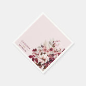 赤面エレガントブルゴーニュフローラ結婚ズ スタンダードカクテルナプキン (角)