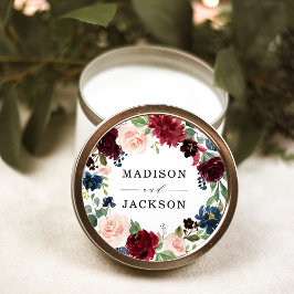 赤面エレガントブルゴーニュ海軍フローラ結婚ズ ラウンドシール